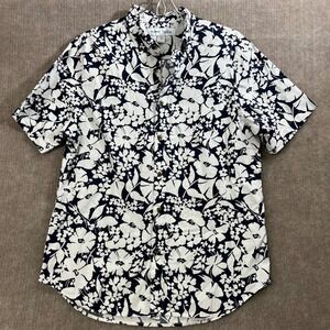 Old Navy Floral Button Down Shirt Slim Fit Built In Flex Mens‎ Medium